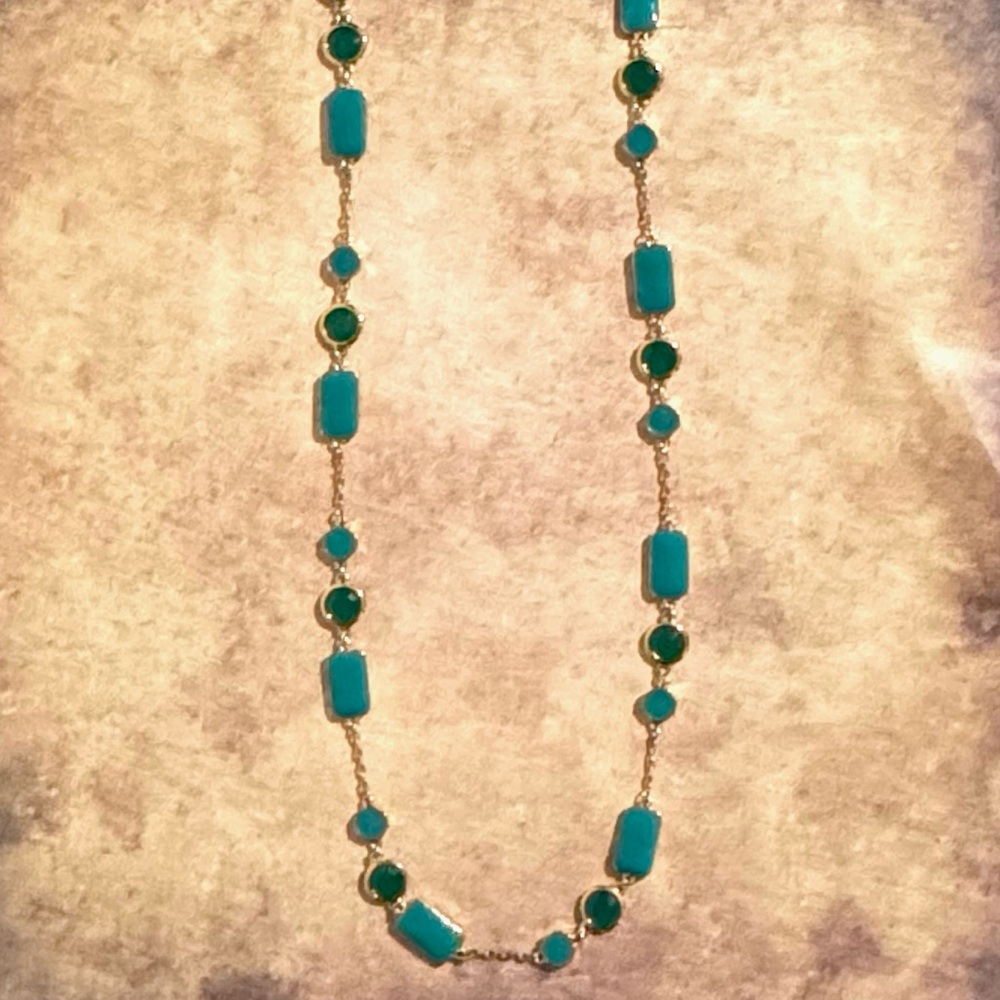KATE SPADE • Turquoise Blue Pop Palette Scatter Necklace - Picture 6 of 6